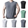 thumbnail image 1 of Qertyioot Débardeur Sport Léger Sans Manches pour Hommes, Bande Filetée, Col Rond Extensible, 1 of 8