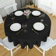 thumbnail image 3 of FOLINS&HOME Black Round 60 inch Tablecloth - Waterproof & Wrinkle Free Heavy Duty Washable Polyester Table Cloths for Party, Banquet, Dining - Circle/Circular, 3 of 8