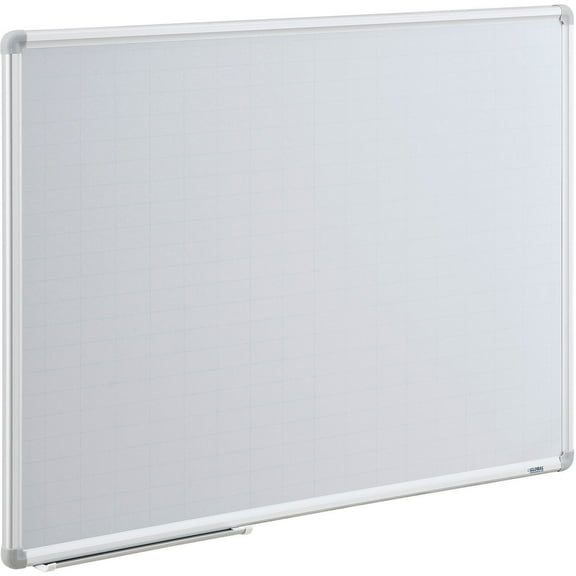 Global Industrial Magnetic Steel Dry Erase Planning Board Aluminum Frame 1x2 Gri