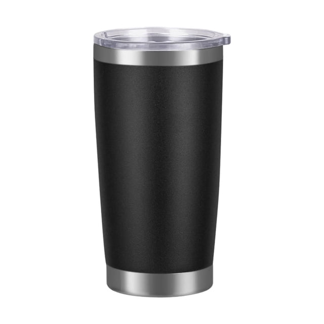 Taza de café con aislamiento, taza con aislamiento al vacío con tapa, taza con aislamiento para coche, Negro