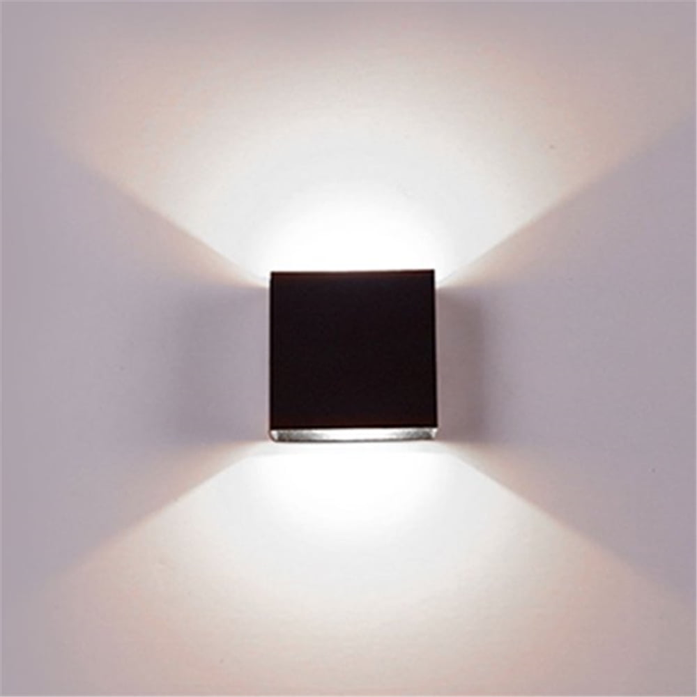 EIMELI LED Cube Exterior Aluminum Wall Lamp Modern Fixture Light 86-265V Adjustable Outdoor Indoor Wall Lamp Up Down (Black & Warm -