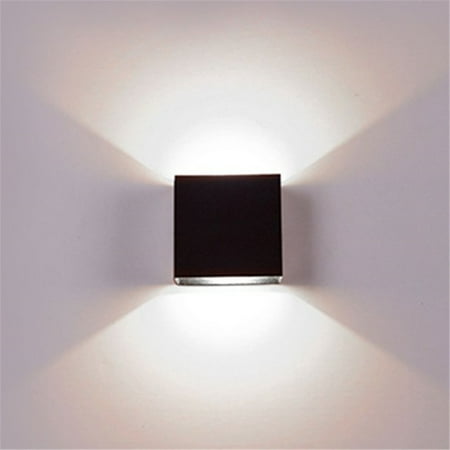 

LED Cube Exterior Aluminum Wall Lamp Modern Fixture Light 86-265V Adjustable Outdoor Indoor Wall Sconce Lamp Up Down (Black & Cold Light)