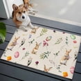 thumbnail image 4 of Rectangle Area Rug 2x3ft, Vintage Bunnies Eggs Non-Slip Non-Shedding Floor Mat, Leaves Flowers on Linen Washable Sturdy Carpet for Living Room Bedroom Home Decor, 4 of 9