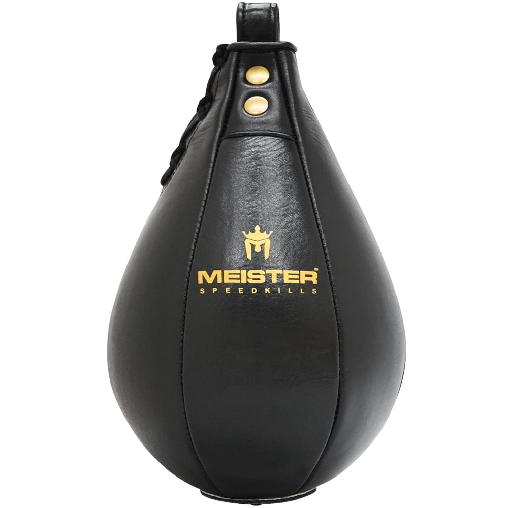 Meister SpeedKills Leather Speed Bag w/ Lightweight Latex Bladder - Black - Large (10.5" x 7")