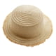thumbnail image 1 of Sombrero de paja para niños con circunferencia de 52-54 cm, protector solar, para exteriores, de copa plana, para playa, plegable, color beige, 1 of 5