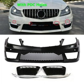 For 08-11 Shiny Black Front Grille Benz W204 C63 C-Class Pre-Facelift