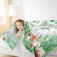 thumbnail image 4 of Feelyou Cute Sea Turtle Queen Comforter Set for Teen, Kawaii Coral Starfish Bedding Sets, Green Watercolor Reversible Bedding Comforter Set, Super Cozy Room Decor, 3-Piece, 4 of 8