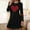 Black, variant on Sakmal Cute Moomoo Womens Nightgowns Love Long Sleeve Valentines Pajama Sleep Dress Heart Print Knee Length Ladies Nightgown L