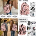 thumbnail image 2 of ZUXONGSY Pink Ladybug Daisy Floral Print6 in 1 Backpack Set for Boys Girls, School Backpack with Lunch Bag Pencil Case Water Bottle Holder Keychain Bookmark for Middle High School Students, 2 of 7