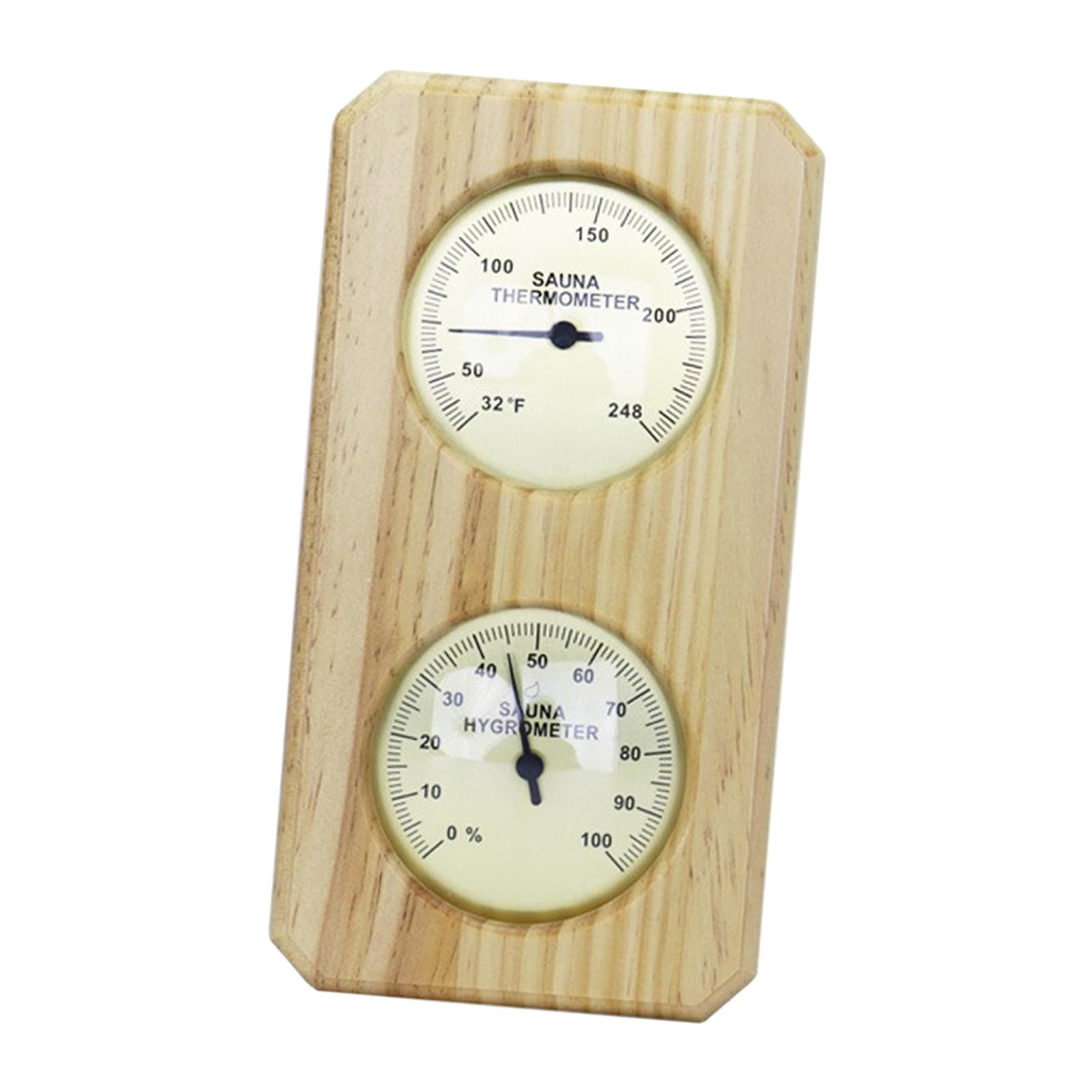 MAGIDEAL Sauna Hygrothermograph Wooden Thermometer Hygrometer for Hotel Indoor Office