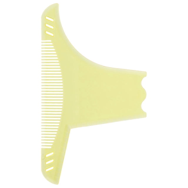 Men's Transparent Beard Shaping Tool Plastic Mustache Styling Shaper Beard Template GuideTransparent Yellow