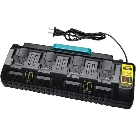 

Compatible with Dewalt Charger DCB104 12A 4-Ports Fast Charger Compatible with Dewalt 12V/20V Max Li-ion Batteries DCB205-2 DCB204 DCB127 DCB609 Replacement DCB102BP DCB118 etc