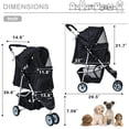 thumbnail image 5 of YRLLENSDAN Pet Stroller for Medium Small Dogs Cats, Foldable Dog Stroller Traveling Strollers with Storage Basket & Cup Holder Lightweight Pet Stroller 3Wheels, Black, 5 of 7