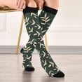 thumbnail image 5 of FORMRS Womens Knee High Socks Casual Long Thick Travel Daily Wear, 2 Pairs, Green Leaves, 5 of 6