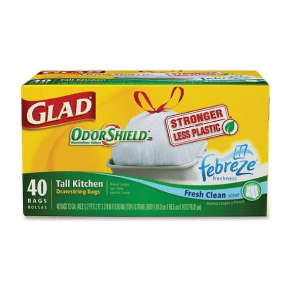 Glad OdorShield Tall Kitchen Drawstring Trash Bags (Pack of 6)