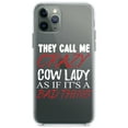 thumbnail image 1 of DistinctInk Clear Shockproof Hybrid Case for iPhone 13 PRO (6.1" Screen) - TPU Bumper Acrylic Back Tempered Glass Screen Protector - Crazy Cow Lady As If It's a Bad Thing, 1 of 2