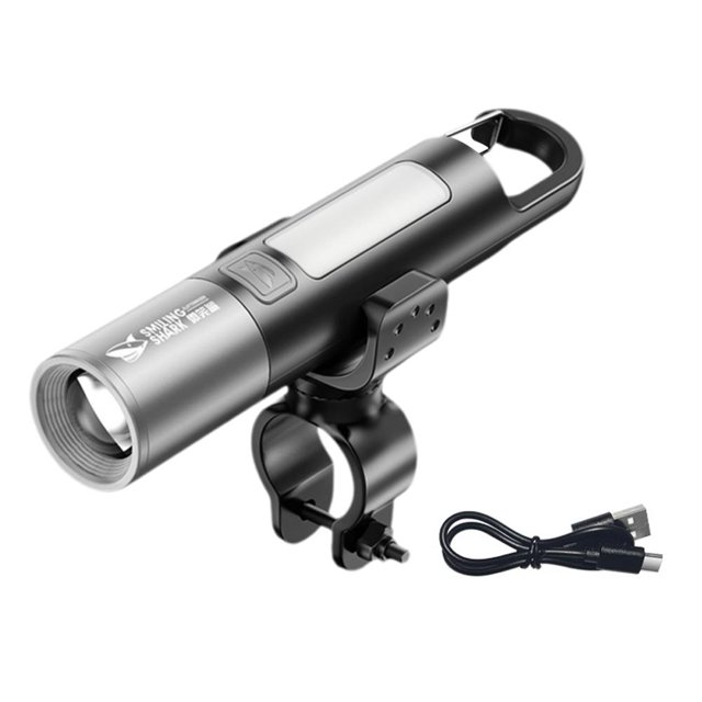 CAIROYAR Luz delantera LED con luz trasera Linterna recargable para accesorios Zoom Linterna delantera MTB Linterna de ciclismo