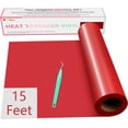 thumbnail image 1 of Vinilo termoadhesivo HTVRONT rojo de 12 x 15 pies con pinzas, 1 of 7