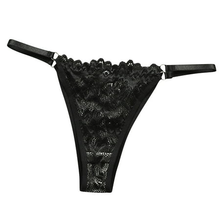Womens Thongs Sexy Underwear High Waisted No Show Panties Underpants Nylon Breathable Mesh Low Rise Brief Base Low Rise Thong with Lace Panty Plus Size Full Coverage Soft Stretch Boxer Shorts