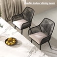 thumbnail image 2 of JOIVI Outdoor Dining Chairs Set of 2, Wicker Patio Chairs with Metal Frame, Rattan Indoor-Outdoor Chairs with Armrest and Seat Cushions, Black, 2 of 8