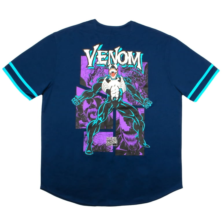 Marvel Venom Athletic Baseball Jersey Shirt for Mens (Size S Marvel Venom Athletic Baseball Jersey Shirt for Mens (Size S