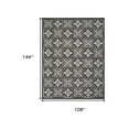 thumbnail image 5 of HomeRoots 505587 9 x 12 ft. Black & White Fleur De Lis Stain Resistant Non Skid Rectangle Area Rug, 5 of 5