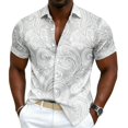 thumbnail image 4 of xfsWaSs Men's Hawaiian Shirt Short Sleeve Mens Shirts Tropical Print Button Down Shirts Summer Beach Shirt Casual Vacation Tops Versatile Blouse, 4 of 4