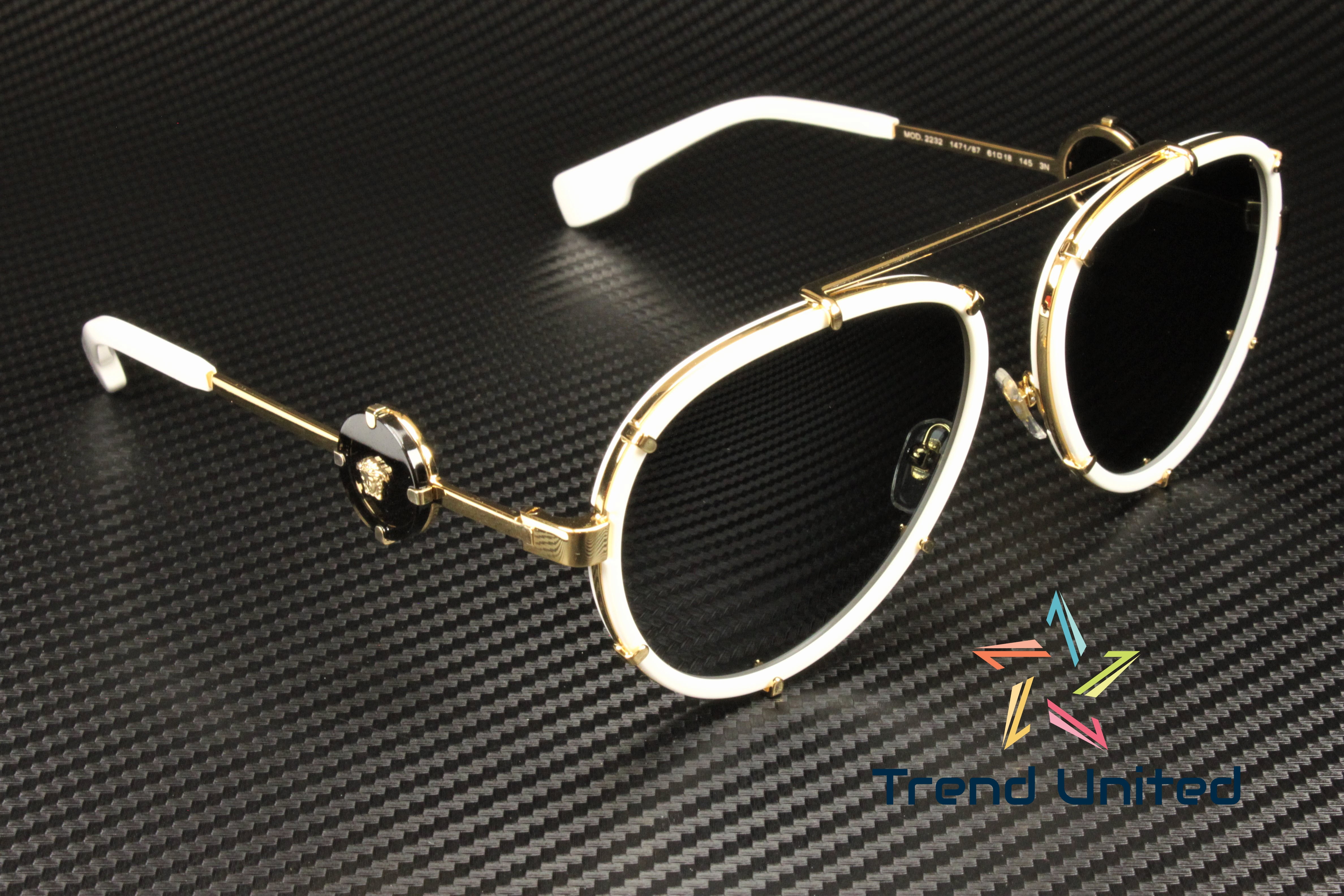 Versace VE 2232 Metal Womens Aviator Sunglasses White 61mm Adult
