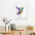 thumbnail image 2 of ONETECH Hummingbird Canvas Wall Art Birds Pictures Set of 3 Framed Poster Watercolor Hummingbirds Painting Printed on Canvas for Kitchen Bedroom  16x20inch, 2 of 4
