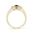 thumbnail image 2 of ANGARA Natural 3 Stone Oval Blue Sapphire and Half Moon Diamond Ring in 14K Yellow Gold for Women (Size-7x5mm) | September Birthstone, Anniversary, Jewelry Gift for Women | Natural Blue Sapphire Ring, 2 of 10
