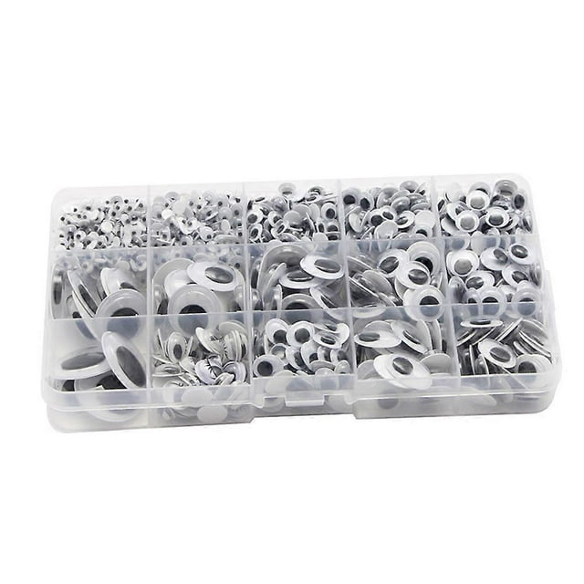 DIY Adhesive Eyeball Stickers for Crafts Supplies White Plastic 1 Box