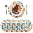 thumbnail image 5 of Ryvnso Owls on Tree Branch Round Plate Mats Dining Table Placemat Set of 4 for Holiday Decoration, 5 of 7
