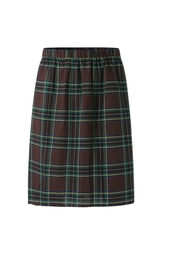 Men's Scottish Utility Kilts 2025 Summer Plaid Print Casual Pleated Skirts with Tie Elastic Waist Tartan Skirts