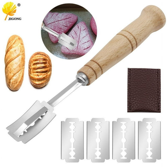 Bread Lame Slashing Tool, Dough Scoring Knife with 4 Razor Blades and Storage Cover