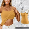 thumbnail image 2 of Hpapadks Tank Tops for Women 2025 Casual Adjust Spaghetti Tanks with Built In Shelf Bras Solid Padded Camis Camisole Tops for Women Yellow L, 2 of 5