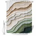 thumbnail image 2 of Shower Curtains for Bathroom, Sage Green Ombre Waterproof Fabric Shower Curtain, Modern Abstract Geometric Art Decorative Bathroom Curtain for Bathtub, 66"x72", No Hooks Included, 2 of 9