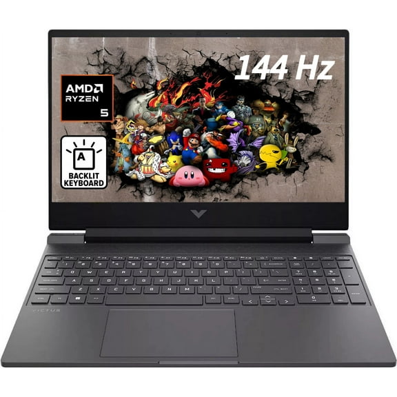 2024 Newest HP Victus 15.6" FHD Gaming Laptop,AMD Ryzen 5-7535HS,32GB DDR5 RAM,1TB SSD ,AMD Radeon RX 6550M ,Backlit KB, Mica Silver
