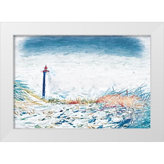 Fay, Mela 14x11 White Modern Wood Framed Museum Art Print Titled - Lighthouse View