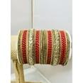 thumbnail image 4 of Gold & Red Color Rhinestone Bangles, 4 of 4