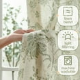 thumbnail image 4 of Linen Floral Curtain for Living Room Length Drape with Printed Flower Light Filtering Curtains Rod Pocket Back Tab Taupe Window Treatment Set Bedroom Drapes Panels Taupe, 4 of 10