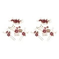 thumbnail image 4 of Minnieouse 4 piezas de peinetas de flores para boda, conjunto de tocados de decoración, tocado elegante elegante para niñas, hermoso tocado de Rojo oscuro 2piezas, 4 of 6
