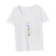 thumbnail image 5 of Camiseta para mujer, disfraz elegante de verano, camisa con cuello redondo para vacaciones, deportes, trabajo, 5 of 7