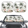 thumbnail image 2 of Balery 2 Piece Flamingo Palm Trees Car Windshield Sun Shade|Foldable Front Windshield Shade for Car Front Window for Most Sedans SUV Truck-Large, 2 of 7