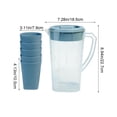 thumbnail image 3 of Gumesh 74oz Large Capacity Cold Drink Jug Set – Transparent Glass Pitcher with 5 Water Cups for Iced Coffee, Cold Brew, Juice, Tea, Home Beverage Dispenser with Lid, BPA-Free (Blue), 3 of 8