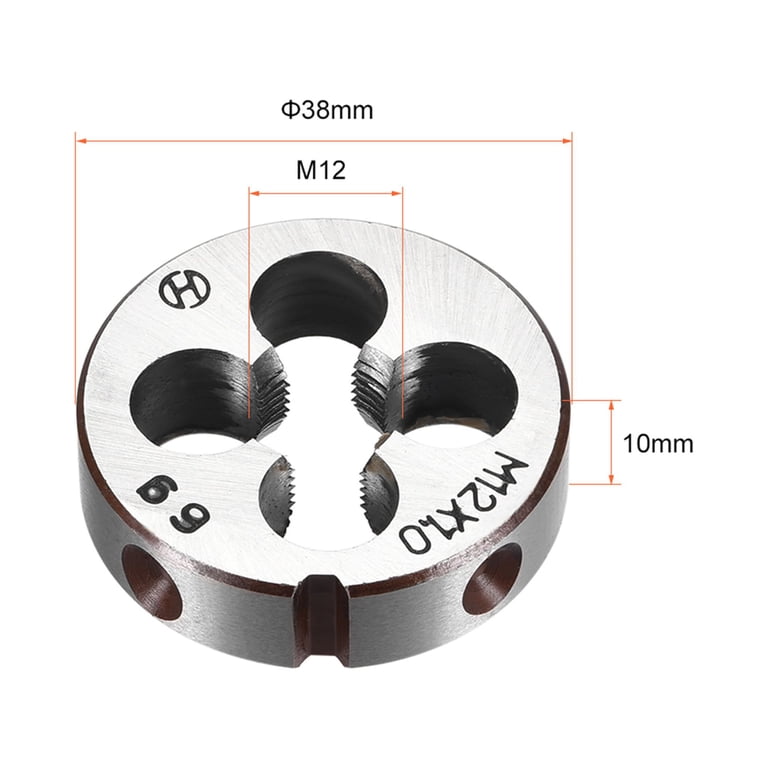 Uxcell M12 X 1 Metric Round Die – Alloy Steel Right-Hand Threading Die For External Threads
