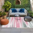 thumbnail image 2 of Pink Gray Outdoor Rug for Patio/Deck/Porch, Non-Slip Large Area Rug 6 x 9 Ft, Contemporary Abstract Gradient Aesthetic Indoor Outdoor Rugs Washable Area Rugs, Reversible Camping Rug Carpet Runner, 2 of 8