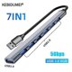 thumbnail image 2 of 7IN1 USB HUB Type C 3 0 USB-A Hub Splitter USB3.0/2.0 With USB-C 5Gbps High Speed Data Transmission For PC Laptop Macbook, 2 of 5