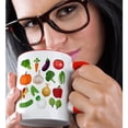 thumbnail image 2 of 3drose, Images of Vegetables - National Vegetation Day, 15oz Two-tone Red Mug, 2 of 6