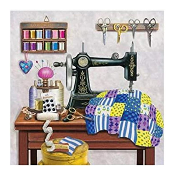 Diamante 5D bricolaje taladro completo pintura máquina de coser bordado de punto de cruz FLhrweasw Nuevo