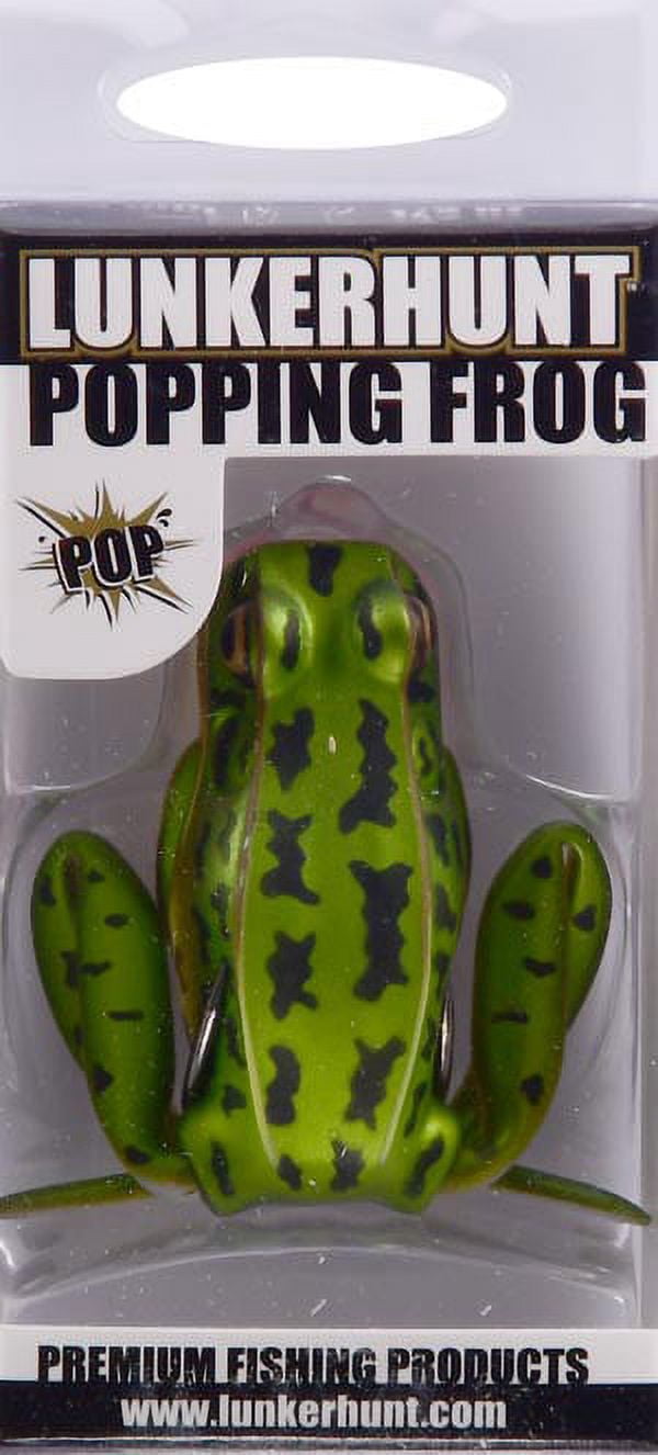 Lunkerhunt Popping Frog - Topwater Lure - Green Tea,2.25in,1/2oz,Soft Baits,Fishing Lures